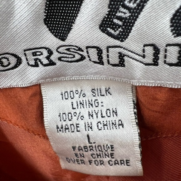 Corsini vintage silk boho rust orange bomber jacket L - Picture 16 of 17
